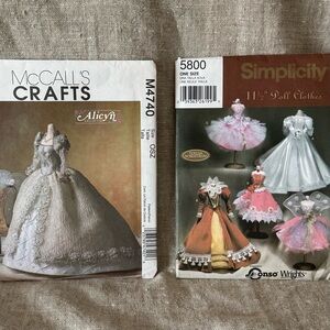 Barbie clothing gowns dresses designer patterns Uncut